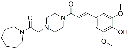 1-[4-[2-(Hexahydro-1H-azepin-1-yl)-2-oxoethyl]piperazin-1-yl]-3-(4-hydroxy-3,5-dimethoxyphenyl)-2-propen-1-one Struktur