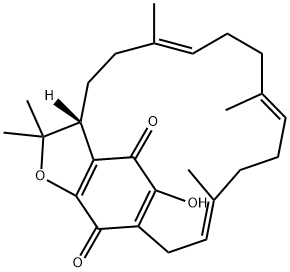 (S,6E,10E,14E)-3a,4,5,8,9,12,13,16-Octahydro-18-hydroxy-3,3,6,10,14-pentamethyl-1,17-methanocyclooctadeca[c]furan-19,20(3H)-dione Struktur