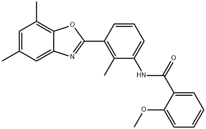 Benzamide, N-[3-(5,7-dimethyl-2-benzoxazolyl)-2-methylphenyl]-2-methoxy- (9CI) Struktur