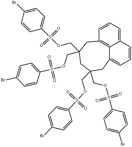 8,8,10,10-Tetrakis(p-bromophenylsulfonyloxymethyl)-8,9,10,11-tetrahydro-7H-cycloocta[de]naphthalene Struktur