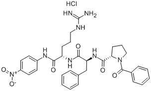 N-BENZOYL-PRO-PHE-ARG P-NITROANILIDE HYDROCHLORIDE Struktur