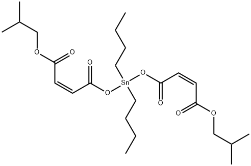 isobutyl (Z,Z)-10,10-dibutyl-2-methyl-5,8,12-trioxo-4,9,11-trioxa-10-stannapentadeca-6,13-dien-15-oate Struktur