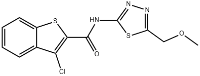 Benzo[b]thiophene-2-carboxamide, 3-chloro-N-[5-(methoxymethyl)-1,3,4-thiadiazol-2-yl]- (9CI) Struktur