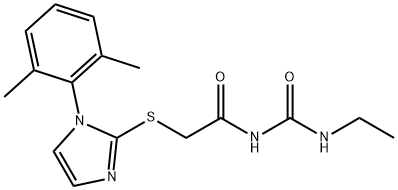 1-Ethyl-3-[[[1-(2,6-xylyl)-1H-imidazol-2-yl]thio]acetyl]urea Struktur