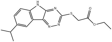 Acetic acid, [[8-(1-methylethyl)-2H-1,2,4-triazino[5,6-b]indol-3-yl]thio]-, ethyl ester (9CI) Struktur