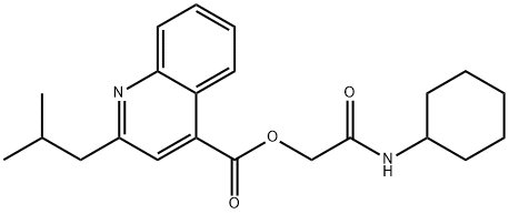 4-Quinolinecarboxylicacid,2-(2-methylpropyl)-,2-(cyclohexylamino)-2-oxoethylester(9CI) Struktur