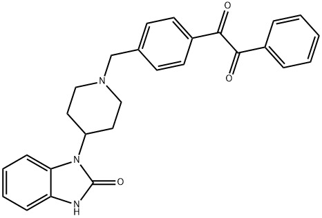 [4-[[4-(2,3-Dihydro-2-oxo-1H-benzimidazol-1-yl)-1-piperidinyl]methyl]phenyl]phenylethanedione Struktur