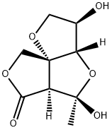 2H,6H,8H-Difuro[3,2-b:3,4-c]furan-6-one, tetrahydro-3,5-dihydroxy-5-methyl-, (3R,3aS,5R,5aS,8aR)- (9CI) Struktur