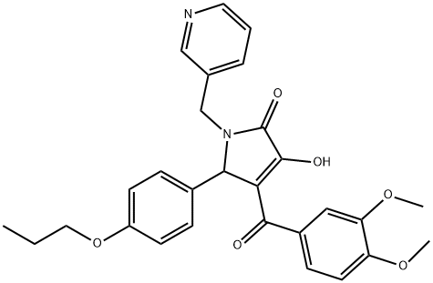 4-(3,4-dimethoxybenzoyl)-3-hydroxy-5-(4-propoxyphenyl)-1-(3-pyridinylmethyl)-1,5-dihydro-2H-pyrrol-2-one Struktur