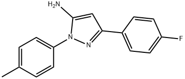 3-(4-FLUOROPHENYL)-1-(4-METHYLPHENYL)-1H-PYRAZOL-5-AMINE Struktur