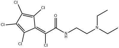 2-Chloro-N-[2-(diethylamino)ethyl]-2-(2,3,4,5-tetrachloro-2,4-cyclopentadien-1-ylidene)acetamide Struktur
