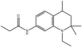 N-[(1-Ethyl-1,2,3,4-tetrahydro-2,2,4-trimethylquinolin)-7-yl]propanamide Struktur