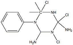 1,3,5-triazine,4,6-diamino-1,2-dihydro-2,2-dimethyl-1-phenyl-,2,4,5-trichloro                                                                                                                                                                                                                                                                                                                                                                                                                                        Struktur