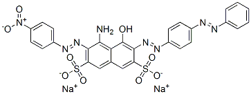 4-Amino-5-hydroxy-3-[(4-nitrophenyl)azo]-6-[[4-(phenylazo)phenyl]azo]naphthalene-2,7-disulfonic acid disodium salt Struktur
