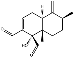 (1S)-1,4,4aα,5,6,7,8,8a-オクタヒドロ-1α-ヒドロキシ-6β,8aβ-ジメチル-5-メチレン-1,2-ナフタレンジカルボアルデヒド 化學(xué)構(gòu)造式