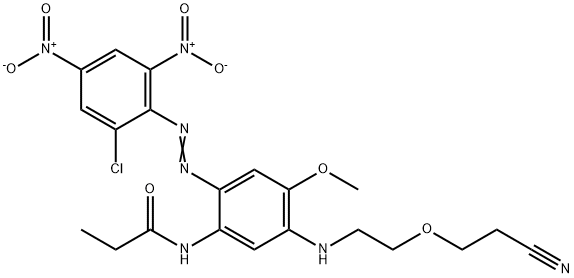 N-[2-[(2-chloro-4,6-dinitrophenyl)azo]-5-[[2-(2-cyanoethoxy)ethyl]amino]-4-methoxyphenyl]propionamide Struktur