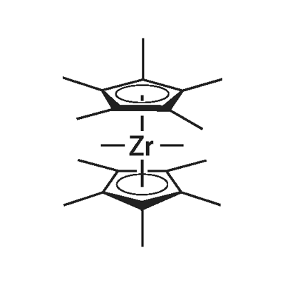 Bis(pentamethylcyclopentadienyl)dimethylzirconium Struktur