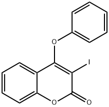 3-Iodo-4-phenoxy-2H-1-benzopyran-2-one Struktur