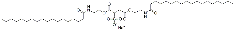 sodium 1,4-bis[2-[(1-oxooctadecyl)amino]ethyl] sulphonatosuccinate Struktur