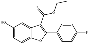 2-(4-FLUORO-PHENYL)-5-HYDROXY-BENZOFURAN-3-CARBOXYLIC ACID ETHYL ESTER Structure