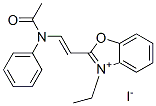 2-[2-(acetylphenylamino)vinyl]-3-ethylbenzoxazolium iodide Struktur