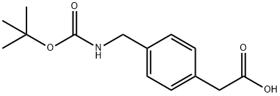 N-叔丁氧羰基-(4-氨基甲基苯基)乙酸 結(jié)構(gòu)式