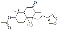 7-Acetyloxy-4-[2-(3-furanyl)ethyl]-3,4,4a,5,6,7,8,8a-octahydro-4-hydroxy-3,4a,8,8-tetramethyl-2(1H)-naphthalenone Struktur