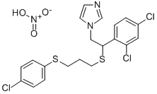 1-(beta-(3-(p-Chlorphenylthiopropylthio))-2,4-dichlorphenaethyl)-imida zol-nitrat [German] Struktur