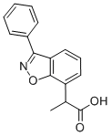 1,2-Benzisoxazole-7-acetic acid, alpha-methyl-3-phenyl- Struktur