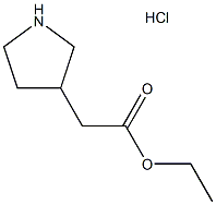 3-Pyrrolidineacetic acid ethyl ester hydrochloride Struktur
