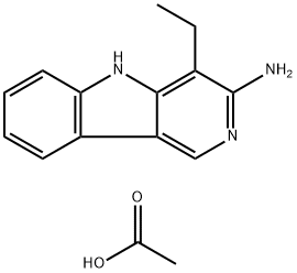 3-Amino-4-ethyl-5H-pyrido(4,3-b)indole acetate Struktur