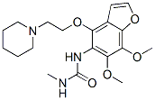 3-[6,7-dimethoxy-4-[2-(1-piperidyl)ethoxy]benzofuran-5-yl]-1-methyl-ur ea Struktur