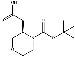 (R)-4-BOC-3-モルホリン酢酸 化學(xué)構(gòu)造式