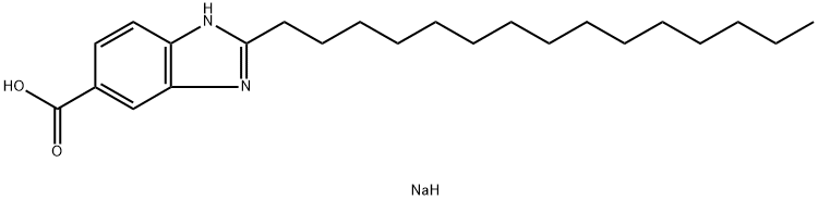sodium 2-pentadecyl-1H-benzimidazole-5-carboxylate Struktur