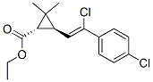 ethyl (1S,3R)-3-[(Z)-2-chloro-2-(4-chlorophenyl)ethenyl]-2,2-dimethyl- cyclopropane-1-carboxylate Struktur