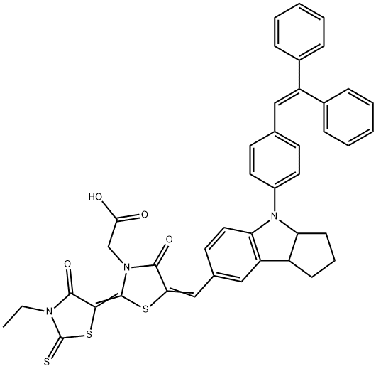 5-[[4-[4-(2,2-二苯基乙烯基)苯基]-1,2,3,3A,4,8B-六氫環(huán)戊烯并[B]吲哚-7-基]亞甲基]-2-(3-乙基-4-氧代-2-硫酮-5-噻唑亞基)-4-氧代-3-噻唑烷乙酸, 786643-20-7, 結(jié)構(gòu)式