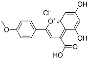 4-Carboxy-5,7-dihydroxy-2-(4-methoxyphenyl)-1-benzopyrylium chloride Struktur