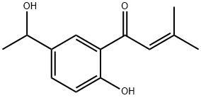 2-Buten-1-one, 1-(2-hydroxy-5-(1-hydroxyethyl)phenyl)-3-methyl- Struktur