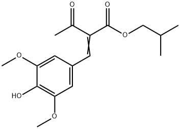 BUTANOIC ACID, 2-[(4-HYDROXY-3,5-DIMETHOXYPHENYL)METHYLENE]-3-OXO-, 2-METHYLPROPYL ESTER Struktur