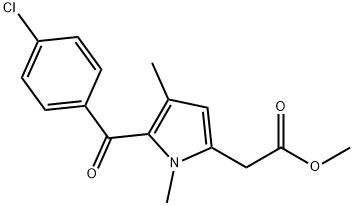 methyl 5-(4-chlorobenzoyl)-1,4-dimethyl-1H-pyrrole-2-acetate Struktur