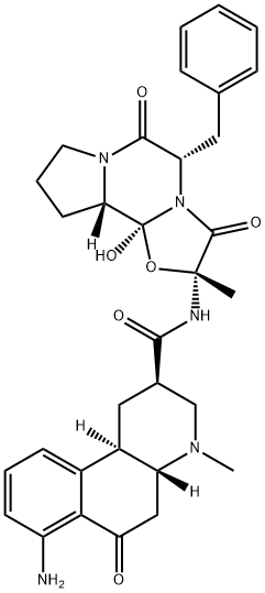 (5'α,10α)-1-DeMethyl-9,10-dihydro-12'-hydroxy-2'-Methyl-5'-(phenylMethyl)-2,3(2H,3H)-secoergotaMan-3,3',6',18-tetrone Struktur