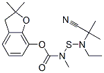 (2,2-dimethyl-3H-benzofuran-7-yl) N-(2-cyanoethyl-propan-2-yl-amino)su lfanyl-N-methyl-carbamate Struktur