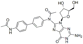 Guanosine, 8-(acetyl(4'-(acetylamino)(1,1'-biphenyl)-4-yl)amino)-2'-deoxy- Struktur