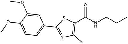 5-Thiazolecarboxamide, 2-(3,4-dimethoxyphenyl)-4-methyl-N-propyl- Struktur