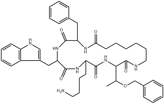 CYCLO(7-AMINOHEPTANOYL-PHE-D-TRP-LYS-THR[BZL])|C[AMINOHEPTANOYL-PHE-DTRP-LYS-THR: BZL]
