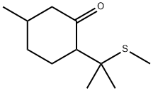 5-methyl-2-[1-methyl-1-(methylthio)ethyl]cyclohexan-1-one Struktur