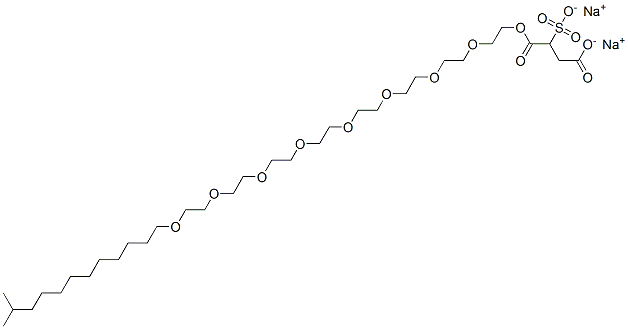 disodium 1-[23-(isotridecyloxy)-3,6,9,12,15,18,21-heptaoxatricos-1-yl] 2-sulphonatosuccinate Struktur