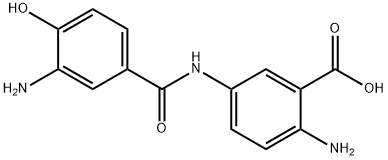 2-amino-5-[(3-amino-4-hydroxybenzoyl)amino]benzoic acid Struktur