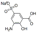 sodium hydrogen 3-amino-5-sulphonatosalicylate Struktur