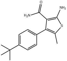 2-氨基-4-(4-叔丁基苯基)-5-甲基-3-噻吩甲酰胺, 861451-49-2, 結(jié)構(gòu)式